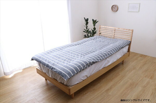 イケヒコ｜IKEHIKO オーガニックコットン敷布団カバー　セミダブル(125×215)　ネイビー　ポール ネイビー 1588049 [125×215cm /セミダブルサイズ]