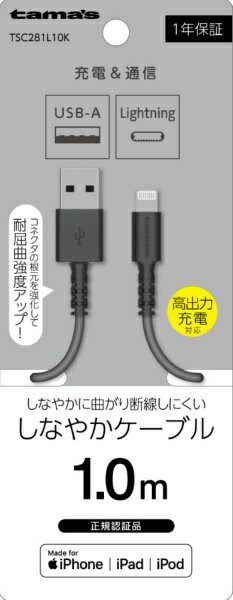 多摩電子工業｜Tama Electric Lightning ケーブル 1.0m ブラック TSC281L10K [1.0m]