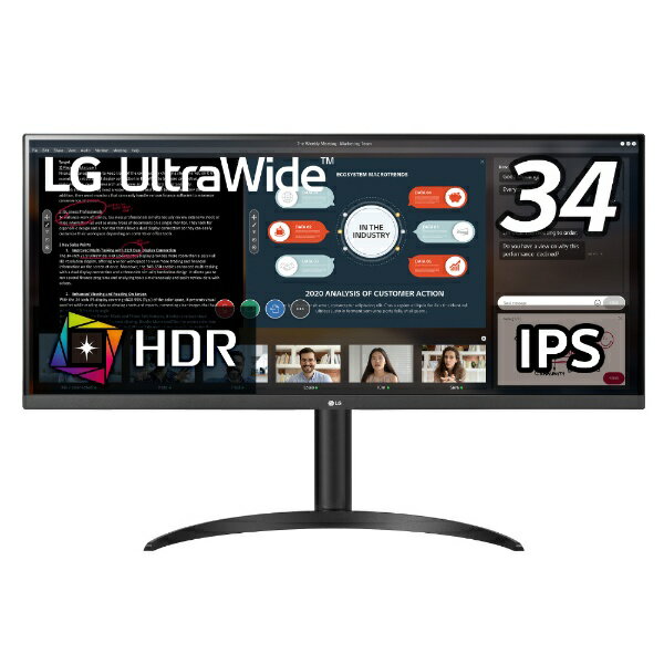 LG｜エルジー PCモニター UltraWide ブラック 34WP550-B 34型 /UltraWide FHD(2560×1080） /ワイド