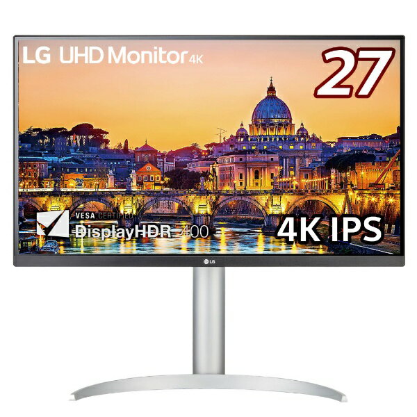 【エントリーで2倍pt(5/20まで)】 LG｜エルジー PCモニター LG UHD Monitor 4K ホワイト 27UP650-W 27型 /4K(3840×2160） /ワイド