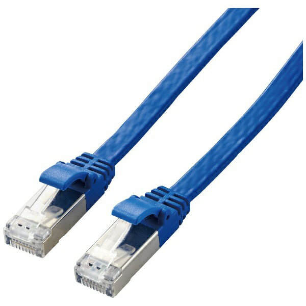 ELECOM｜エレコム LANケーブル Cat7 準拠 フラット 10m 10ギガビット RoHS指令準拠 ブルー ブルー LD-TWSF/BU10 [10m /カテゴリー7 /フラット]