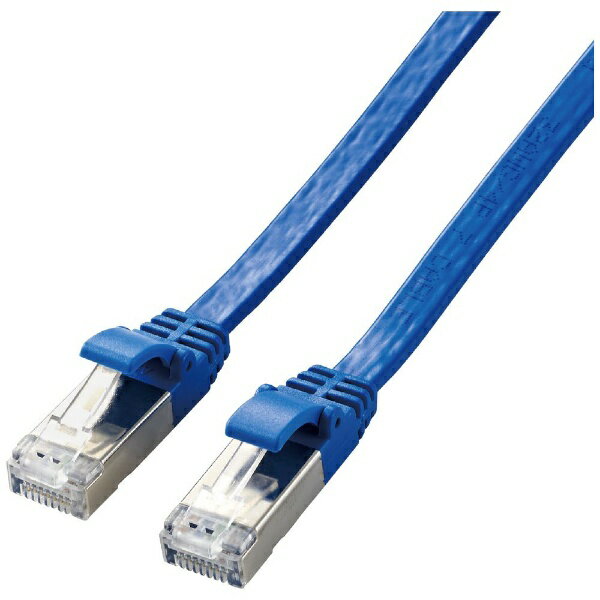 ELECOM｜エレコム LANケーブル Cat7 準拠 フラット 3m 10ギガビット RoHS指令準拠 ブルー ブルー LD-TWSF/BU3 [3m /カテゴリー7 /フラット]