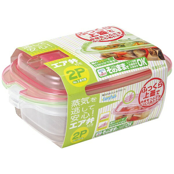 サンコープラスチック｜SANKO エブリーパック 長方型 エア弁付 大No3 20310 [約800ml/電子レンジ対応]
