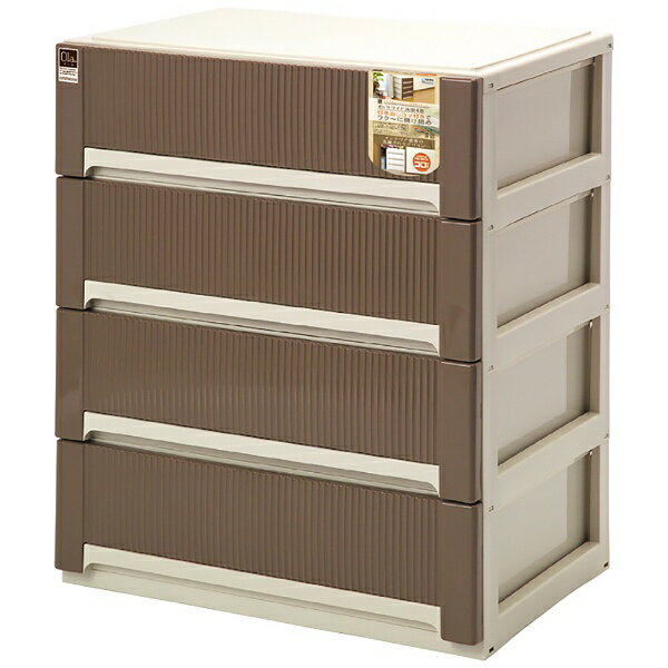 サンコープラスチック｜SANKO オーラ ワイド浅型 4段 ブラウン 42157