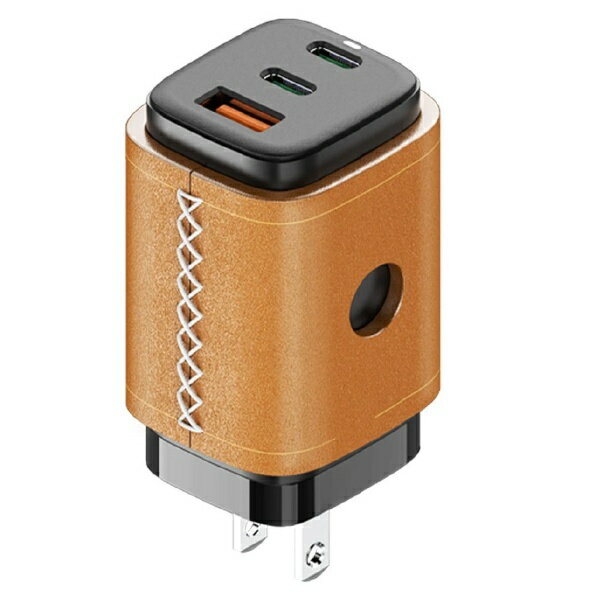Acro’s｜アクロス 3ポート急速充電AC充電器65W VogDUO ブラックブラウン SPG-100 [3ポート]