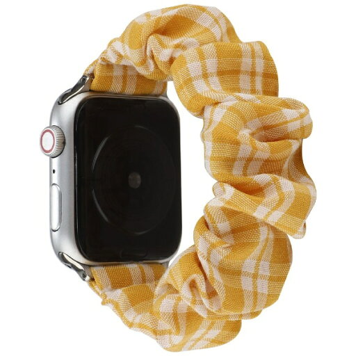 アイキューラボ|iQ Labo AppleWatch 40mm/38mm用 シュシュバンド チェック柄(シュシュ付)TYPE-A イエロー AWSHOUCH401YE アイキューラボ|iQ Labo AppleWatch 40mm/38mm用 シュシュバンド チェック柄(シュシュ付)TYPE-A イエロー AWSHOUCH401YE
