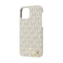 マイケルコース｜MICHAEL KORS MICHAEL KORS - Slim Wrap Case Signature with Hand Strap - Magsafe for iPhone 12/12 Pro Vanilla MKSHVNLWPIP2061 バニラ