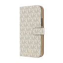 マイケル・コース スマホケース レディース マイケルコース｜MICHAEL KORS MICHAEL KORS - Folio Case Signature with Hand Strap - Magsafe for iPhone 12 mini [ Vanilla ] MKSHVNLFLIP2054 バニラ