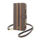 マイケルコース｜MICHAEL KORS MICHAEL KORS - Folio Case Stripe with Neck Strap - Magsafe for iPhone 12 mini Brown MKPNBRWFLIP2054 ブラウン