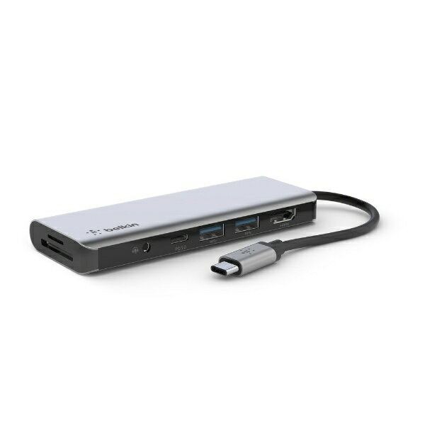 BELKIN｜ベルキン ［USB-C オス→メス カードスロットx2 / HDMI /φ3.5mm / USB-Ax2 / USB-C］ USB PD対応 100W ドッキングステーション AVC009btSGY USB Power Delivery対応