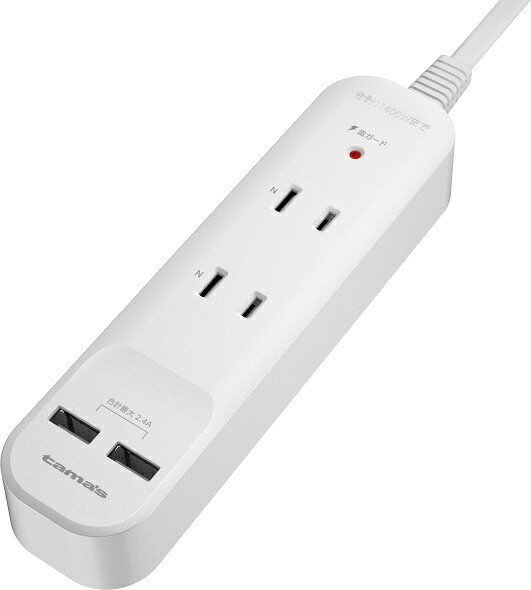 多摩電子工業｜Tama Electric ACタップ&USB 2+2 3.0m ホワイト TSK84U30W [3.0m /2個口 /スイッチ無 /2ポート]