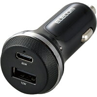 エレコム|ELECOM カーチャージャー/PD準拠/20W+12W/USB-C×1/USB-A×1 MPA-CCPD08BK