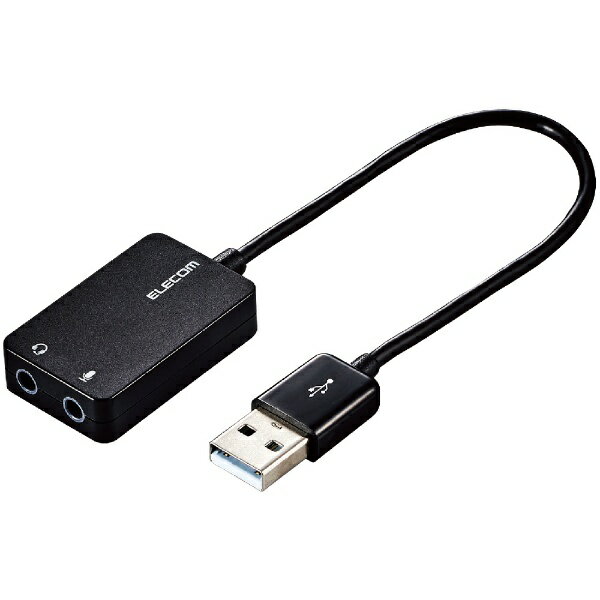 쥳ELECOM ǥѴץ饰 [USB-A ᥹ 3.5mmx2] Windows11 Macб ֥å USB-AADC02BK