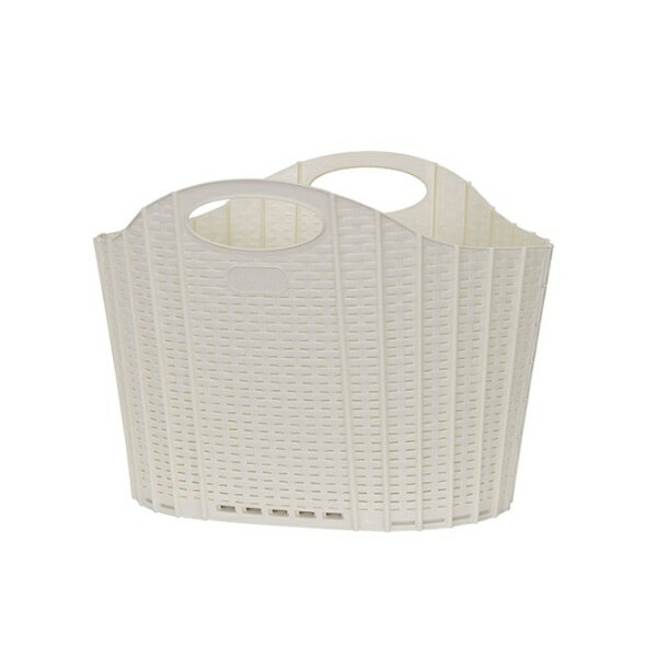 清水産業｜SHIMIZU Industrial 折りたためるランドリーバスケットラタンアイボリー 120412