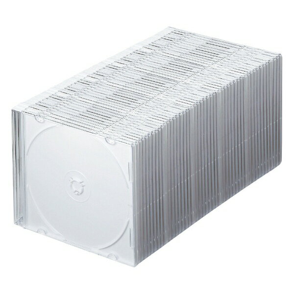 サンワサプライ｜SANWA SUPPLY Blu-ray/DVD/CD対応 プラケース スリムタイプ 1枚収納×50 ホワイト FCD-PU50MWN2