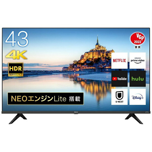 ハイセンス｜Hisense 液晶テレビ 43A65G [43V型 /4K対応 /BS・CS 4Kチューナー内蔵 /YouTube対応]【point_rb】