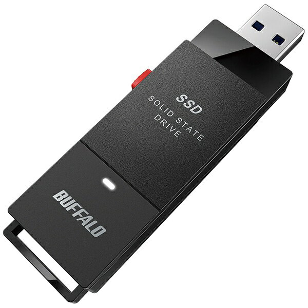 BUFFALO｜バッファロー SSD-SCT2.0U3-BA 外付けSSD USB-C＋USB-A接続 (PC TV両対応 PS5対応) ブラック 2TB /ポータブル型