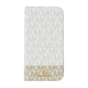 マイケル・コース スマホケース レディース マイケルコース｜MICHAEL KORS MICHAEL KORS - Folio Case 2-Tone Signature with Tassel Charm for iPhone 13 [ Bright White/Vanilla ] MICHAEL KORS　マイケルコース MK2SBWVFLIP2161