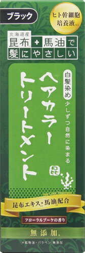 三和通商｜SANWATSUSYO 昆布と馬油のヘアカラートリートメント ブラック 200g 昆布と馬油のヘアカラー..