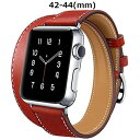 HanaRo|ハナロ 二重巻きバンド/レッド AppleWatch44/42mm用交換バンド レッド HR-18SMW05-2-4(2)