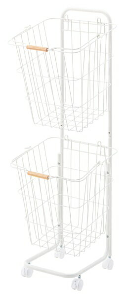 東谷｜AZUMAYA バスケットワゴン（ホワイト/W37×D40×H107cm） LFS881WH【キャンセル・返品不可】