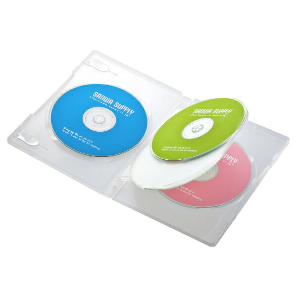 サンワサプライ｜SANWA SUPPLY Blu-ray/DVD/CD対応 トールケース 4枚収納×10 クリア DVD-TN4-10CL