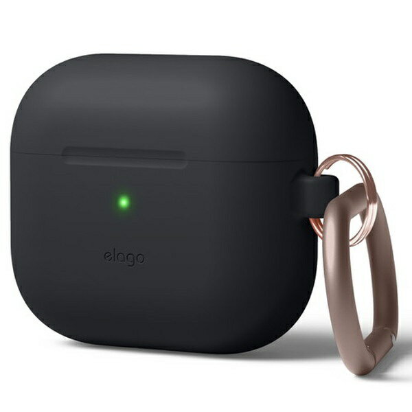 ELAGO｜エラゴ AirPods3 カラビナ付き シリコンケース elago ブラック EL_AP3CSSCOH_BK