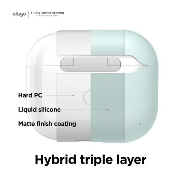 ELAGO｜エラゴ AirPods3 シリコン・PC ハイブリットケース elago ミント EL_AP3CSS...