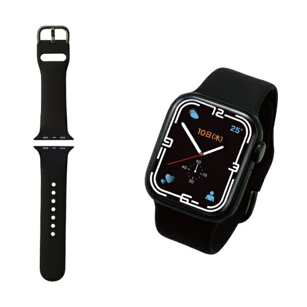 쥳ELECOM åץ륦å Х ٥ Apple Watch SE ( 2 / 1 ) / Series 8 / 7 / 6 / 5 / 4 / 3 / 2 / 1 [ 41mm 40mm 38mm ] ꥳ Ѿ׷ ֥å AW-41BDSCBK
