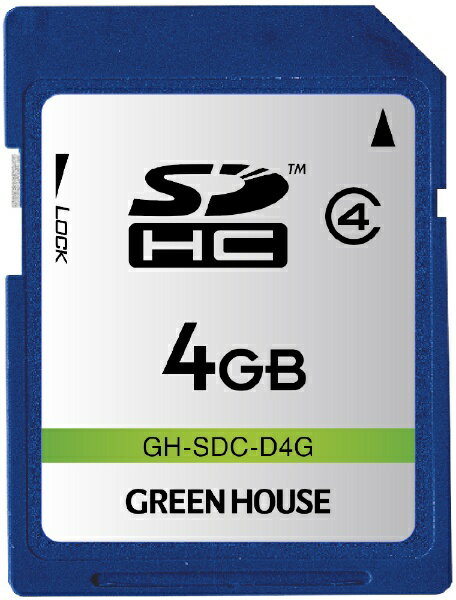 O[nEXbGREEN HOUSE SD/SDHC[J[h Class4Ή 4G GH-SDC-D4G [Class4 /4GB]