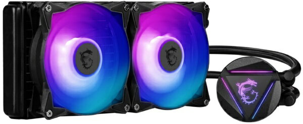 【エントリーで2倍pt(6/1まで)】 MSI｜エムエスアイ 水冷CPUクーラー 120mmファンx2 LGA2066/2011-3/2011/1700/1366/1200/1156/1155/1151/1150 AM4/AM3 /AM3/AM2 /AM2/FM2 /FM2/FM1 MAG Core Liquid 240R V2 ブラック