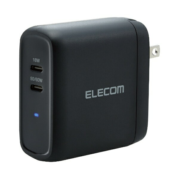 エレコム｜ELECOM USB Type-C 充電器 PD対応 合計出力68W タイプC ×2 【 iPhone iPad Galaxy Xperia AQUOS OPPO Android各種 Nintendo Switch 他 】 Type C USB-C ACアダプター コンセント ブラック MPA-ACCP24BK [2ポート /USB Power Delivery対応]