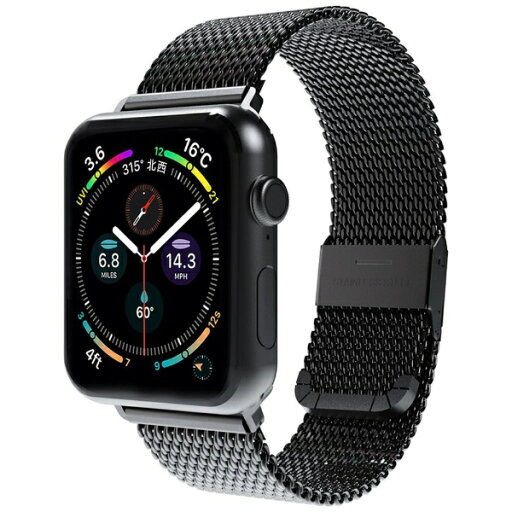 ROA|ロア CLIP MESH BAND for Apple Watch(45/44/42mm) miak(ミアック) ブラック SMAMAW4244BK ROA|ロア CLIP MESH BAND for Apple Watch(45/44/42mm) miak(ミアック) ブラック SMAMAW4244BK