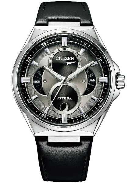 シチズン アテッサ 腕時計（メンズ） シチズン｜CITIZEN ATTESA（アテッサ） エコ・ドライブ時計［ソーラー時計］ リングソーラー ACT Line トリプルカレンダー ムーンフェイズ グレー BU0060-09H