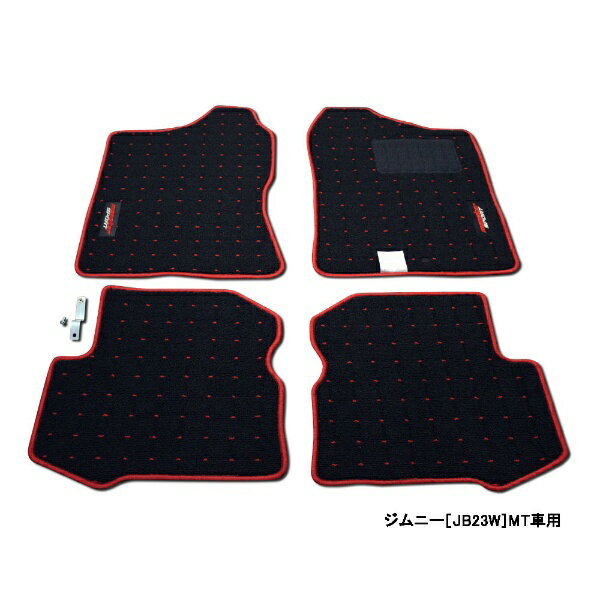 monsterSPORT｜モンスタースポーツ フロアマット ジムニー[JB23W]/ ジムニーシエラ[JB43W] MT車用 ブラック×レッド 894500-5200M