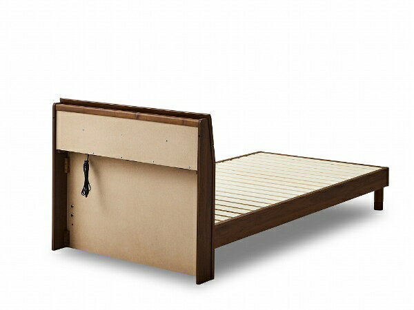 楽天ビック(ビックカメラ×楽天)の関家具｜SEKI FURNITURE 【フレームのみ】エルベ（ダブルサイズ/ウォールナット/スノコ床板/2口コンセント付き/収納なし）【キャンセル・返品不可】｜アングル3
