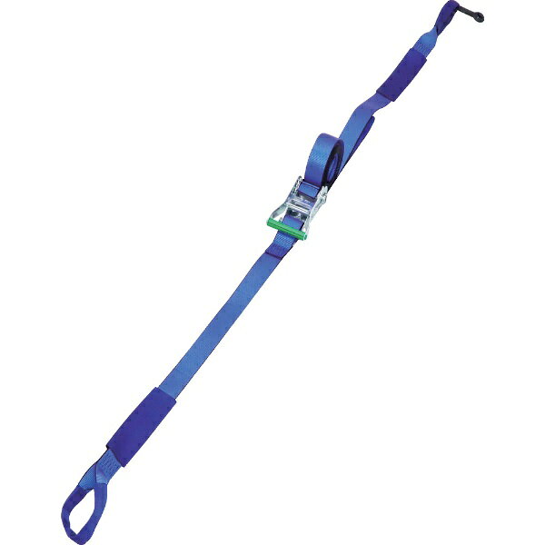 特長■ラチェット式により簡単な操作で確実な荷締め作業ができるベルトです。用途■トラック輸送時の荷崩れ防止。仕様■最大使用荷重(t)：0.764■ベルト長さ(m)巻取側：5.0■ベルト長さ(m)固定側：1.00■ベルト寸法(mm)幅×厚さ：50×2.0■色：青■ラチェットバックル式■JIS規格品材質／仕上げ■ベルト:ポリエステルセット内容／付属品注意