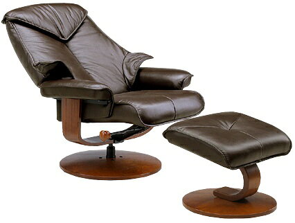 関家具｜SEKI FURNITURE リクライナー レジーナ（ダークブラウン/チェア約幅81×奥行83~122×高さ107〜91×座面高さ44~49cm/スツール約幅46×奥行49×高さ42cm）【キャンセル・返品不可】