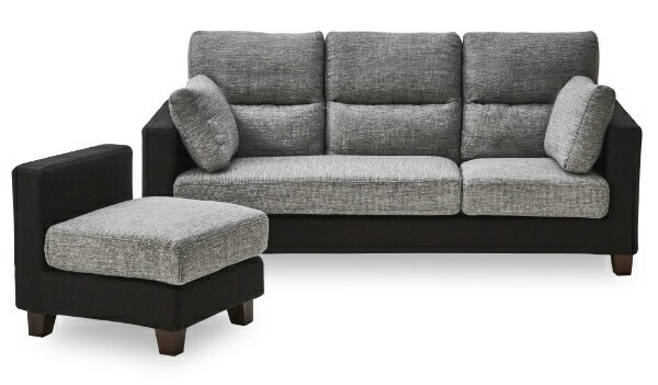 関家具｜SEKI FURNITURE 3人掛けカウチソファ シンフォニー7（グレー＆ブラック/木...