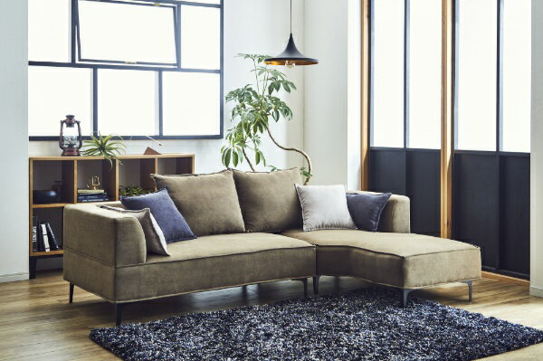 関家具|SEKI FURNITURE 左カウチソファ コモル(ダークグレー/2人掛け右肘ソファ+左肘カウチ/約幅226×奥行84~150×高さ62×座面高さ38cm)【キャンセル・返品不可】 [3]