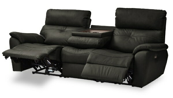 関家具|SEKI FURNITURE 3人掛け電動ソファ ラッフル(ブラック/約幅205×奥行92~157×高さ78~99×座面高さ46~50cm)【キャンセル・返品不可】 [2]