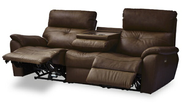 関家具|SEKI FURNITURE 3人掛け電動ソファ ラッフル(ブラウン/約幅205×奥行92~157×高さ78~99×座面高さ46~50cm)【キャンセル・返品不可】 [2]