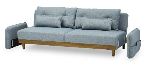関家具|SEKI FURNITURE ソファベッド ノイン(ブルー/約幅198×奥行86~100×高さ71×座面高さ37cm)【キャンセル・返品不可】 [2]