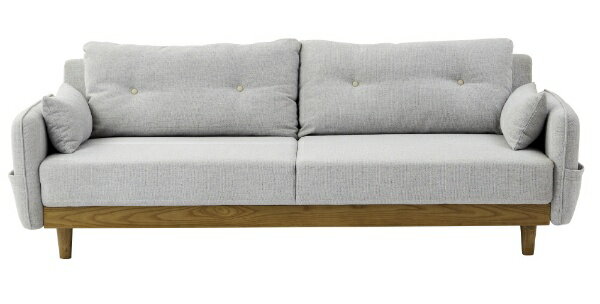 関家具｜SEKI FURNITURE ソファベッド ノイン（ライトグレー/約幅198×奥行86~100×高さ71×座面高さ37cm）【キャンセル・返品不可】