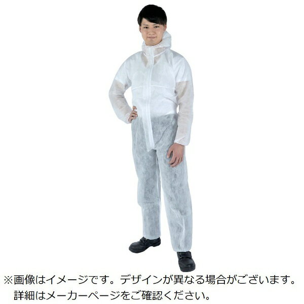 トラスコ中山｜TRUSCO NAKAYAMA TRUSCO　ECO不織布使い捨て保護服　つなぎフード付きタイプ　Lサイズ　目付60g　コーティングなし TRV2ECO60L(4.0)
