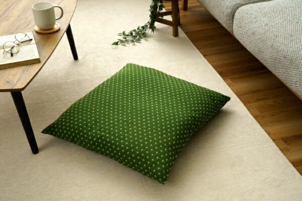 イケヒコ｜IKEHIKO 【カバーのみ】座布団カバー 詩織（グリーン/約55×59cm）のサムネイル