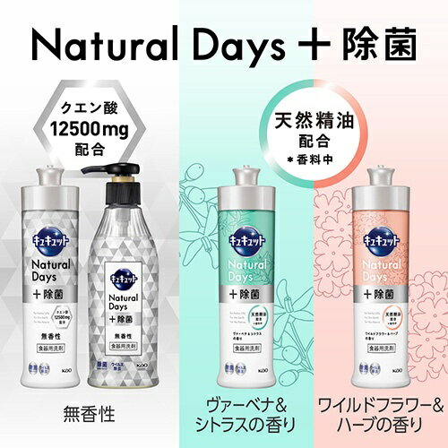 花王｜Kao キュキュット Natural Days＋除菌 本体 240mL ワイルドフラワー＆ハーブの香り 3