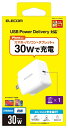 エレコム｜ELECOM USB Type-C 充電器 PD対応 30W タイプC ×1 【 iPhone iPad Nintendo Switch 他 】 Type C USB-C ACアダプター コンセント ホワイト MPA-ACCP26WH 1ポート /USB Power Delivery対応