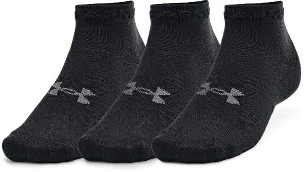 アンダーアーマー｜UNDER ARMOUR 男女兼用 UAエッセンシャル ローカット ソックス 3P UA Essential Low Cut 3Pk(MDサイズ/Black×Black×PitchGray) 1365745