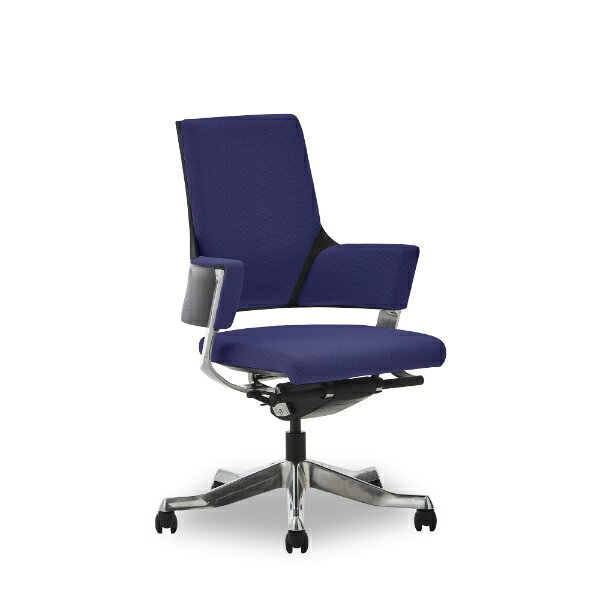 関家具|SEKI FURNITURE 【メリーフェア】オフィスチェア デルフィ ファブリック ミドルタイプ(ネイビーブルー/布張り/約幅63.5×奥行63.5×高さ97.5〜107.5×座面高さ40.5〜50.5cm)【キャンセル・返品不可】 [2]